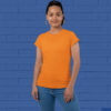 Orange-round-neck-tshirts-for-Women-at-goatprints