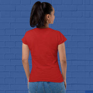 Red-round-neck-tshirts-for-Women-at-goatprints