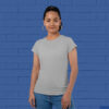 Grey-Melange-round-neck-tshirts-for-Women-at-goatprints