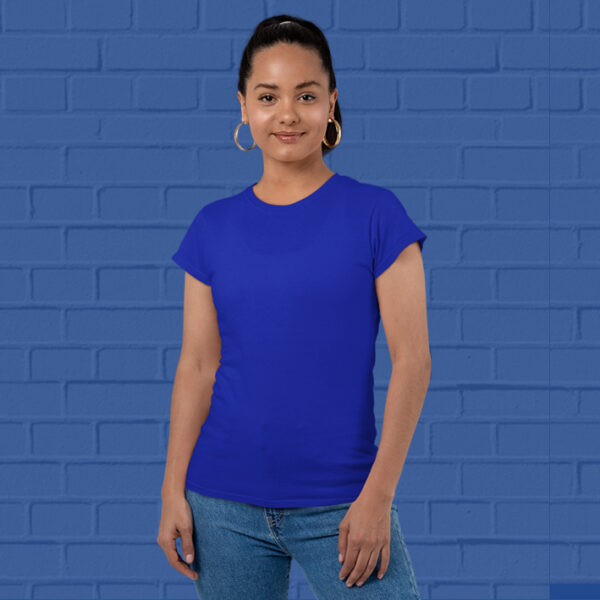 Royal-blue-round-neck-tshirts-for-Women-at-goatprints