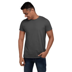 men-s-round-neck-plain-t-shirt-Charcoal Melange-regular-fit-t-shirt-goatprints