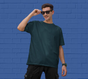 Buy--Petrol-Blue-Oversized-Tshirts-for men-online